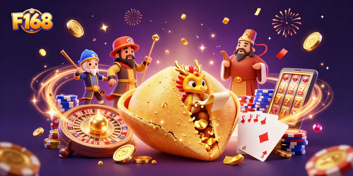 Engage with F168's thrilling games as golden coins cascade and a wise dragon shares fortunes.